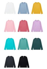 2026 Brand New Combed Compactall Cotton Heavy Round Neck Solid Color