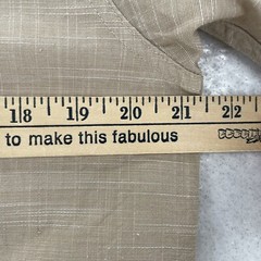 Publish Brand Shirt Mens M Woven Scoop Neck Beige Tan Short Sleeve Snaps Solid