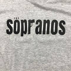 Vtg HBO The Sopranos Shirt L Gray TV Show Promo Tee Rare T-shirt Y2K EUC