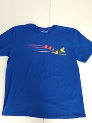 Loot Crate Pac-Man Retro Blue T-Shirt Mens XL Pac Man Video Game Ghosts Chasing