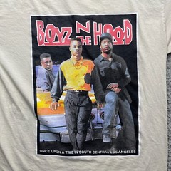 Boyz N The Hood Graphic Shirt Mens Large Beige Tan Short Sleeve Retro Movie LA