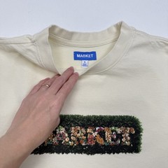 MARKET Chinatown Market T Shirt Mens XL Streetwear Cream Floral Grass Box Logo