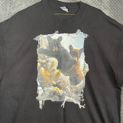 Black Bear Graphic T-Shirt Mens XL Black Wildlife Nature Animal Print Tee