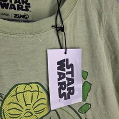 Star Wars Shirt Mens Large Green Short Sleeve Crew Neck Yoda NEW 14064