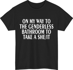 Take A She/It Meme T-Shirt – Funny Sarcastic Genderless Bathroom Adult Humor Tee