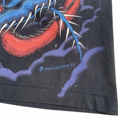 Vintage 1994 Liquid Blue Dragon All over Print Tee Sz Large