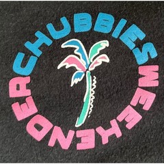 Chubbies Weekender Graphic T-Shirt Mens Large Black Neon Palm Tree Short Sleeve