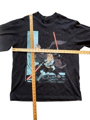 Star Wars Mandalorian Tatooine Traders Shirt Mens XL Black Graphic Darksaber Tee