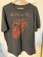 The Rolling Stones Logo Black T Shirt Mens XL Band Rock Tee