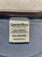 ComfortWash by Hanes Tank Top Men 2XL Slate Blue Graphic Texas Flowers Ring Spun