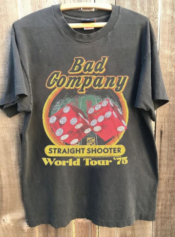 Bad Company 1975 World Tour Graphic Charcoal Unisex T shirt Reprint KH17761