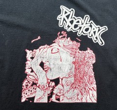 Rhetoric Hardcore Punk Band T Shirt Sz M Black “Steel Your Mind” CTHC WMHC Stain