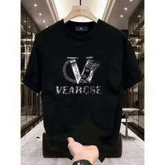 men’s stylish pure cotton round-neck casual printed T-shirt, suitable for both m