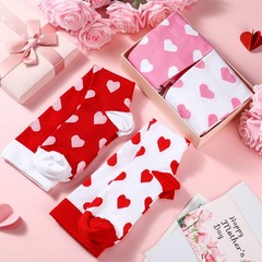 4 Pair Valentine Sock for Women Knee High Sock Long Heart Print Compression S…