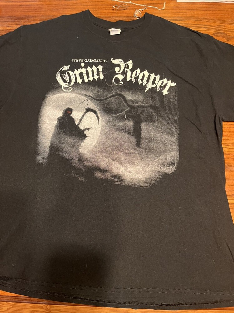 Steve Grimmett’s Grim Reaper XL See You In Hell Tour Shirt Double Sided