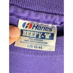 Hanes Beefy Pre Shrunk Single Stitch Fiesta Texas Shirt Purple Teal Mens Large