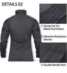Men’s Tactical Army Military Training Rip-Stop Long Sleeve Casual Work T-Shirt