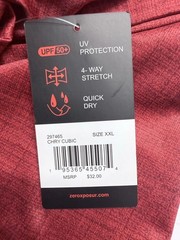 ZeroXposur Men’s XXL Rash Guard Tee UPF 50 Deep Red Quick Dry NWT