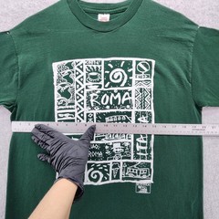 Vintage Roma Shirt Mens XL Green Italy Tourist Souvenir Colosseum Graphic 90s