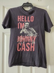 Authentic JOHNNY CASH Hello I’m Johnny Cash Finger Bird T-Shirt Small