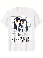 Sleeping Penguin Pyjamas Penguin Lover Favorite Sleepshirt T-Shirt Summer Comfor