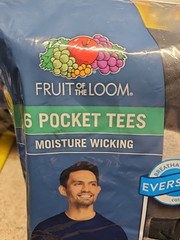 Fruit Of The Loom Men’s 6pk Pocket Tees Size S NIP