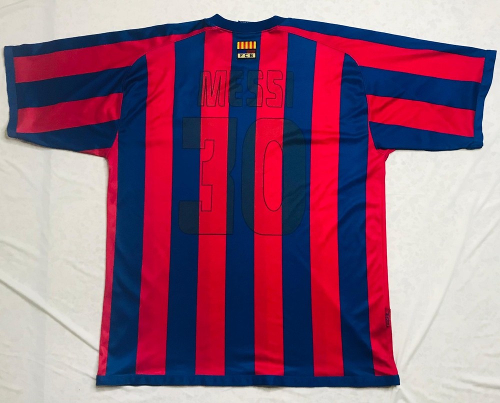 Vintage FC Barcelona Messi #30 Official Product Football Shirt Jersey XL Rare Y2