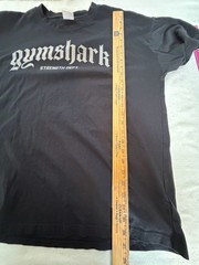 Gymshark Strength Dept Graphic T Shirt XL Black Oversized Gothic Logo Gym Tee￼