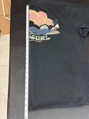 Rip Curl Mens M Black Surf Graphic T Shirt Relaxed Fit Back Print Beach Tee