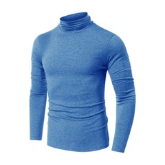Zonbailon men’s t-shirt high collar bottomed shirt long sleeve slim fit Autumn
