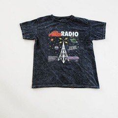 Coldplay Music of the Spheres World Tour Alien Radio Acid Wash T-Shirt