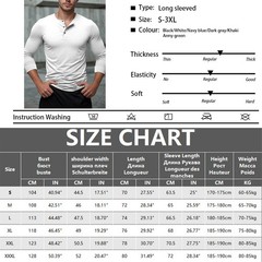 Men’s Summer Casual Long Sleeve Henry Neck T Shirts Fashion Basic Button Gift