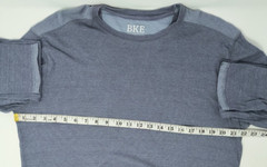 BKE Buckle Long Sleeve Casual T Shirt/ Men’s L Heather Blue 100% Cotton B1158