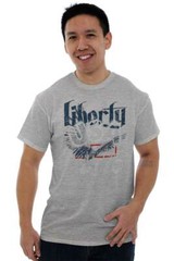 Vintage Distressed Liberty USA Bald Eagle Womens or Mens Crewneck T Shirt Tee
