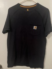 Carhartt Men’s Relaxed Fit Pocket Logo Crew Neck Short Sleeve Tee S Black
