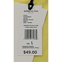 Kenneth Cole New York Mens Yellow Graphic Logo T-Shirt KT9J32MWYA Size L NEW