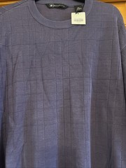 Bachrach Silk Shirt Mens 2XL Purple Lightweight Stretch Casual Crewneck