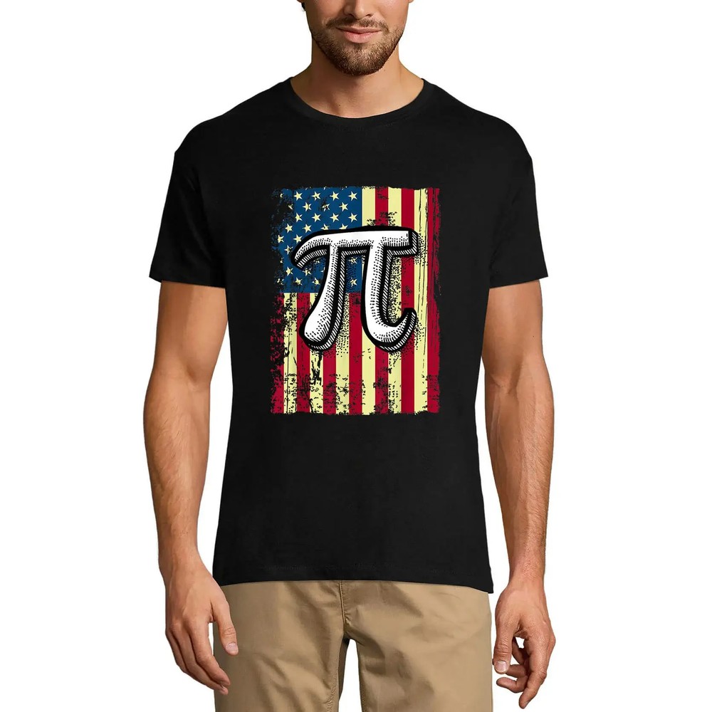 Men’s Graphic T-Shirt Us Flag Pi Sign Math Lover Eco-Friendly Limited Edition