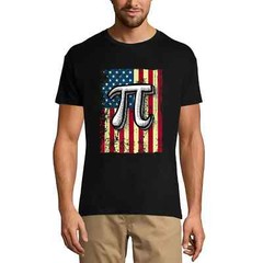 Men’s Graphic T-Shirt Us Flag Pi Sign Math Lover Eco-Friendly Limited Edition