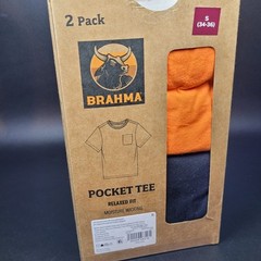 Brahma Pocket Tee Relaxed Fit Moisture Wicking 2 Pack Men’s Size Small