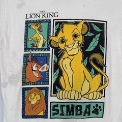 Disney The Lion King T-Shirt Adult Small – Simba Timon Pumbaa Mufasa – White Tee