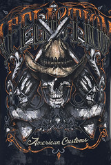 Affliction Men’s T-Shirt AC OUTBACK Skull Biker Black Tattoo S-5XL