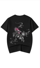 Niepce Kirin Embroidered Tee Japanese Streetwear T-Shirt for Men Large