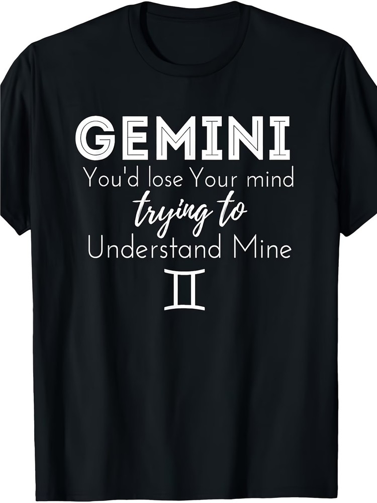 1pc Heavyweight T-Shirt Featuring a for Gemini Zodiac Graphic, Perfect for Casua