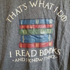 Port & Company Small T-Shirt Mens Grey Book Graphic Read Books Know Things Tee