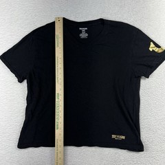 True Religion Men’s Black V-Neck T-Shirt Large Fits Wide And Short (M Oversized)