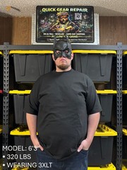 Shaka Wear Heavyweight Tall T-Shirt Big & Tall 3XLT Black Long Length Tee
