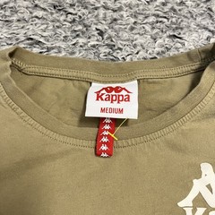 Kappa Shirt Adult Medium Beige White Logo Short Sleeve Outdoor 100% Cotton Mens