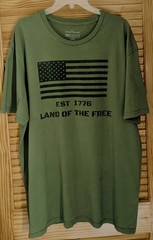 Land Of The Free Est 1776 T Shirt Men’s 2XL Army Green General Standard