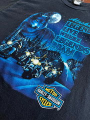 Y2K Harley Davidson T Shirt 2XL Taku Alaska Wolf Bear Eagle Animal Biker Grunge